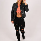 Mid-Rise Black Super Distressed Skinny - Liquor n Poker