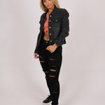 Mid-Rise Black Super Distressed Skinny - Liquor n Poker