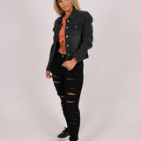 Mid-Rise Black Super Distressed Skinny - Liquor n Poker