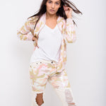 Midori Boyfriend Jean In Ecru Twill With Pink Camo Sequin - Liquor n Poker