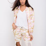 Midori Boyfriend Jean In Ecru Twill With Pink Camo Sequin - Liquor n Poker