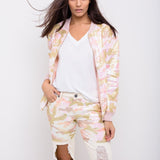 Midori Boyfriend Jean In Ecru Twill With Pink Camo Sequin - Liquor n Poker