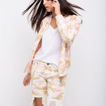 Midori Boyfriend Jean In Ecru Twill With Pink Camo Sequin - Liquor n Poker