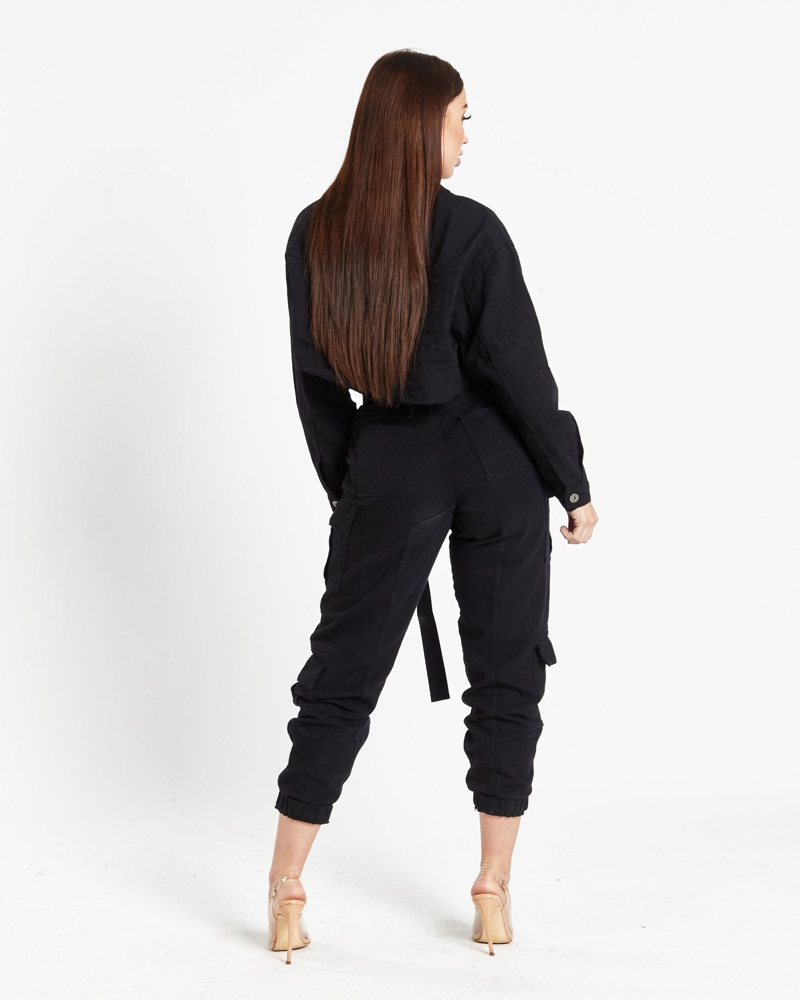 Milton Cropped Denim Jacket In Black Denim - Liquor n Poker