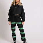Minty Wide Leg Jeans In Black With Tie Dye Stripe - Liquor n Poker