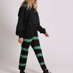 Minty Wide Leg Jeans In Black With Tie Dye Stripe - Liquor n Poker