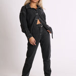 Mom Jeans In Washed Black Co - Ord - Liquor n Poker