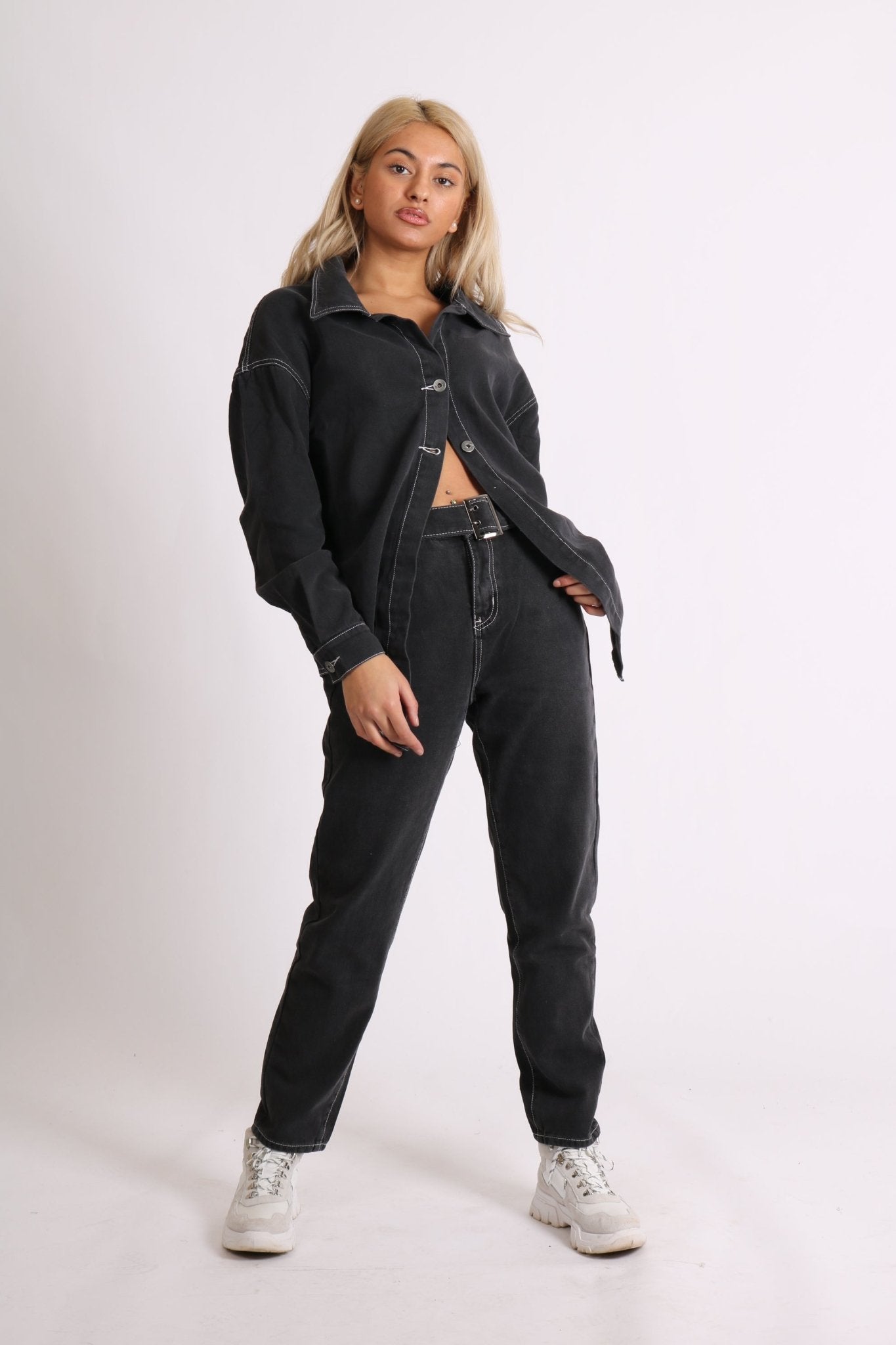Mom Jeans In Washed Black Co - Ord - Liquor n Poker