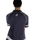 Navy Oversized Graphic Printed Polo T-Shirt - Liquor n Poker