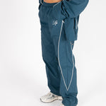 Navy Relaxed - Fit Shell Joggers With Logo & Piping - Liquor n Poker