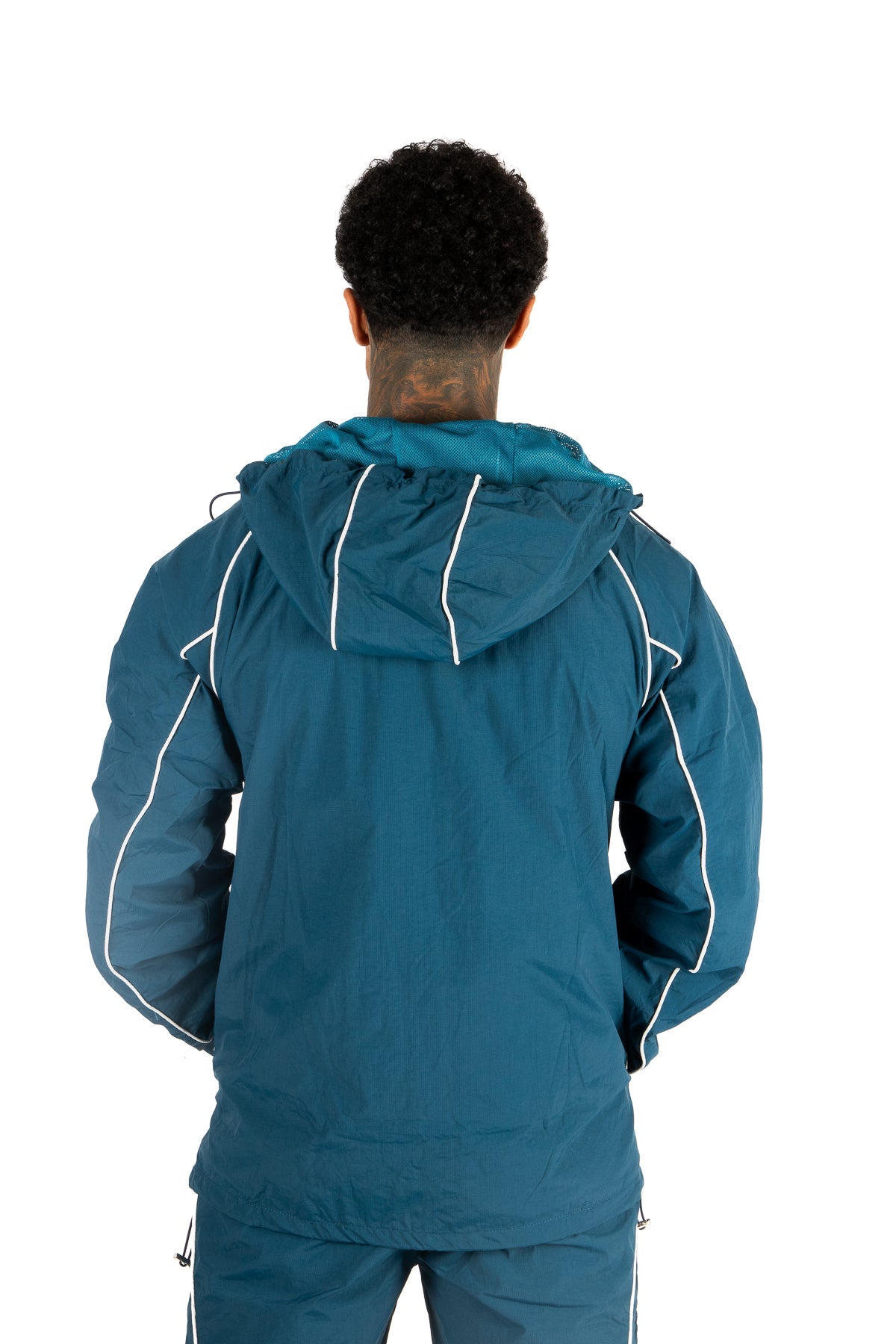 Navy Shell Track Jacket With Logo & Piping - Liquor n Poker