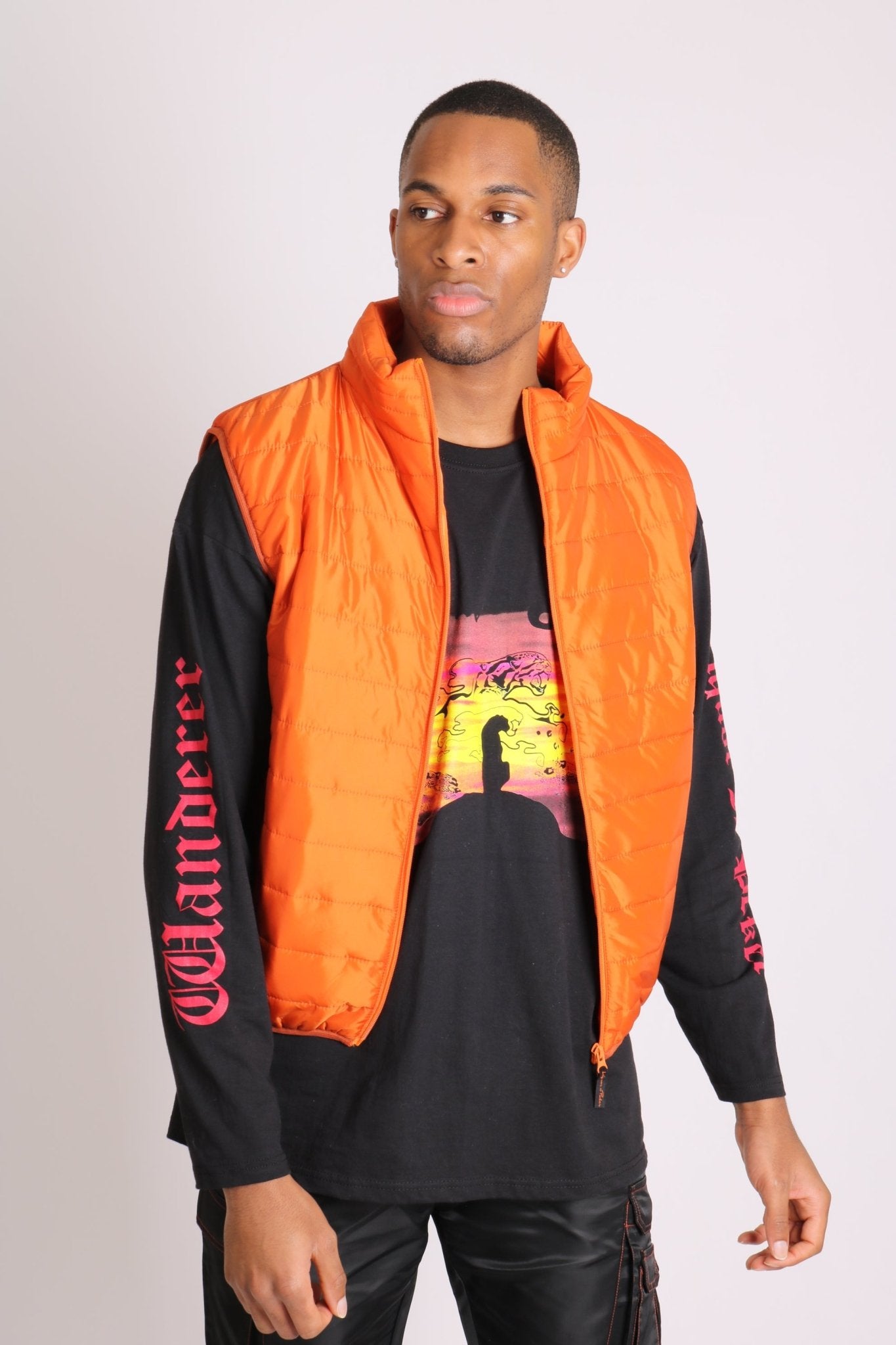 Neon Orange Puffer Gillet - Liquor n Poker