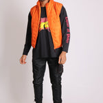Neon Orange Puffer Gillet - Liquor n Poker
