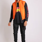 Neon Orange Puffer Gillet - Liquor n Poker