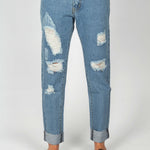 New Chaska Indigo Ripped Boyfriend Jeans - Liquor n Poker