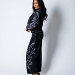 NOLA - Washed Black Relaxed Low - Rise Jean with Applique Detail - Liquor n Poker