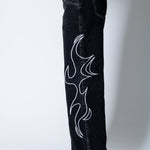 NOLA - Washed Black Relaxed Low - Rise Jean with Applique Detail - Liquor n Poker