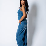 NOVA – True Blue Denim Corset with Buckle Detail - Liquor n Poker