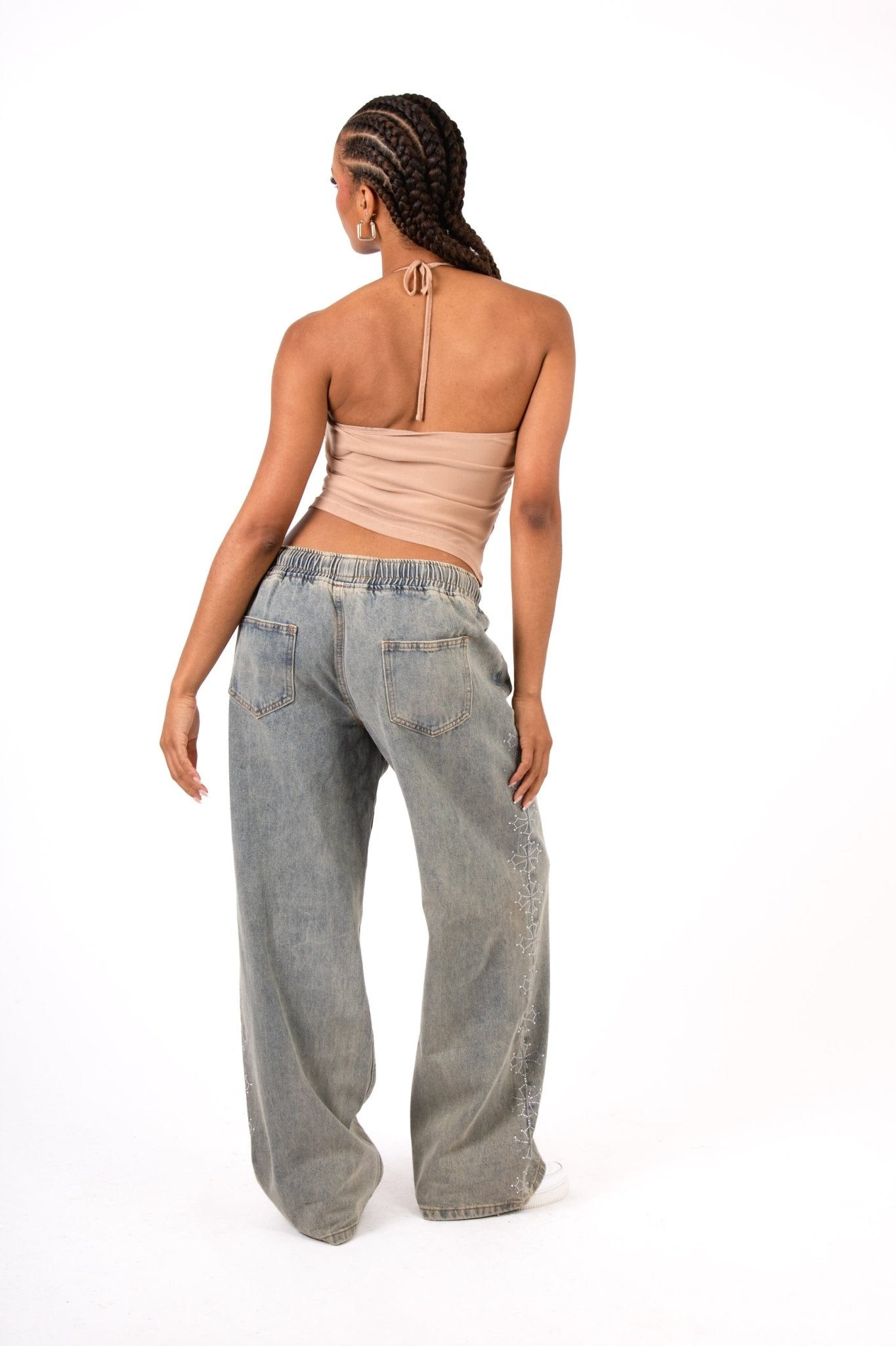 Nude Asymmetric Ruched Mesh Top - Liquor n Poker