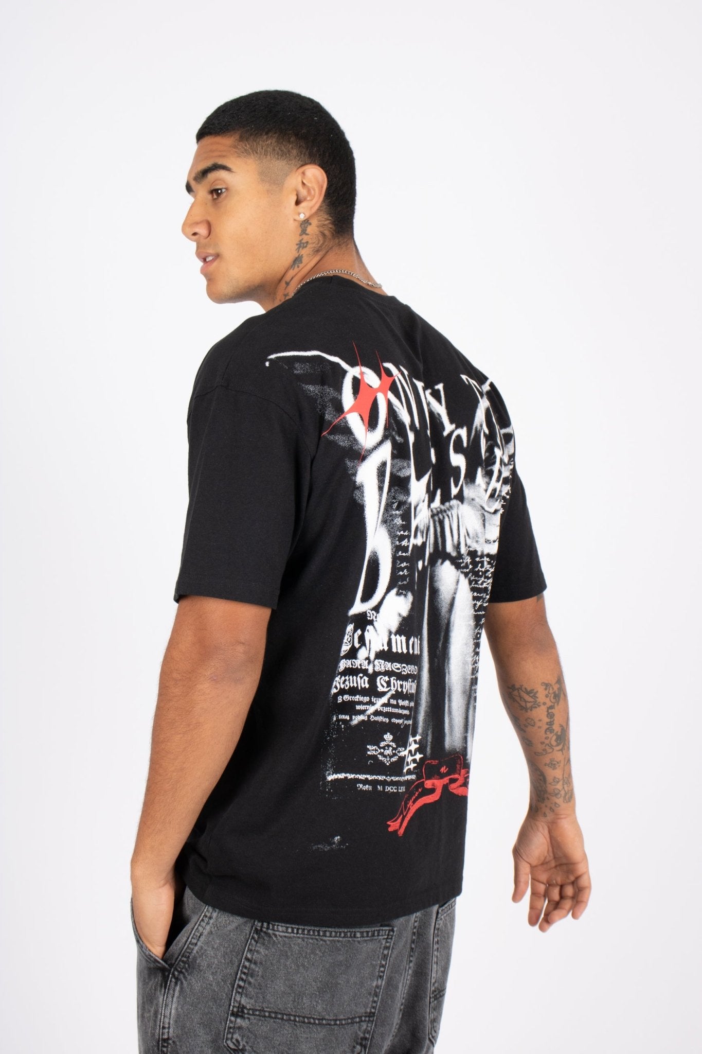 "Only The Blessed" Cross T-Shirt - Liquor n Poker