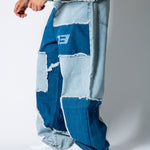 ONYX Distressed Cut - N - Sew Baggy Blue Denim Jeans - Liquor n Poker