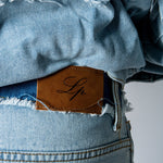 ONYX Distressed Cut - N - Sew Baggy Blue Denim Jeans - Liquor n Poker