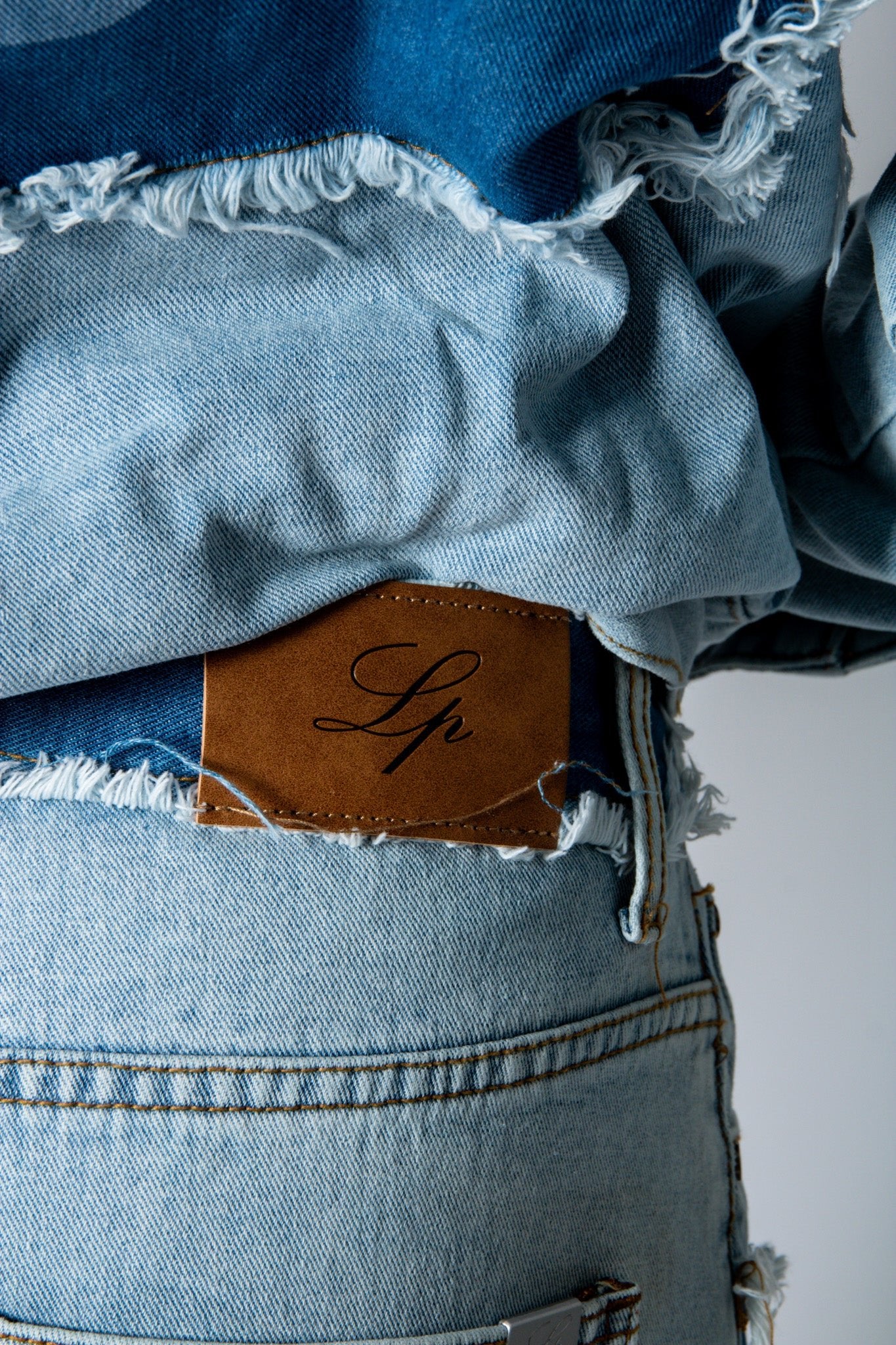 ONYX Distressed Cut - N - Sew Baggy Blue Denim Jeans - Liquor n Poker