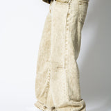 ONYX - Relaxed Baggy Acid Wash Beige Jeans - Liquor n Poker