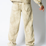 ONYX - Relaxed Baggy Acid Wash Beige Jeans - Liquor n Poker