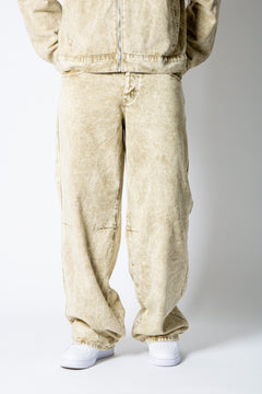 ONYX - Relaxed Baggy Acid Wash Beige Jeans - Liquor n Poker