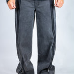 Onyx Zip Detail Baggy Jeans In Black - Liquor n Poker
