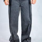 Onyx Zip Detail Baggy Jeans In Black - Liquor n Poker