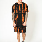 Orange Stripe Tie - Dye Shorts - Liquor n Poker
