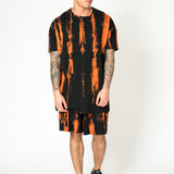 Orange Stripe Tie - Dye Shorts - Liquor n Poker