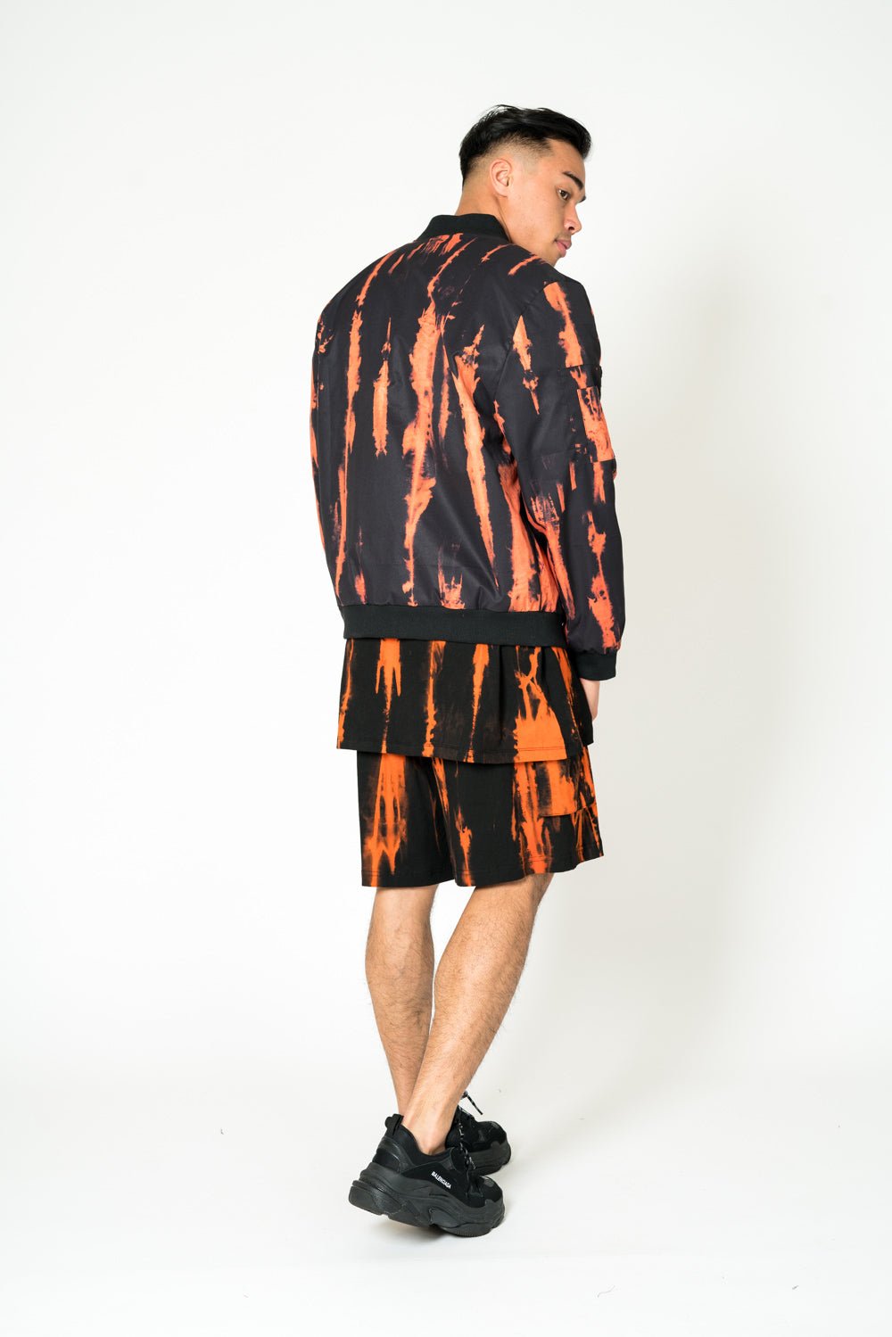 Orange Stripe Tie - Dye Shorts - Liquor n Poker