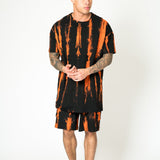 Orange Stripe Tie - Dye Shorts - Liquor n Poker