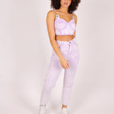 Outta Limit Denim Crop Top In Lilac Acid Wash - Liquor n Poker