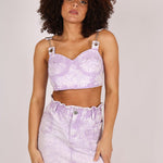 Outta Limits Denim Mini Skirt In Lilac Acid Wash - Liquor n Poker