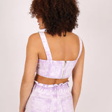 Outta Limits Denim Mini Skirt In Lilac Acid Wash - Liquor n Poker