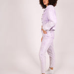 Outta Limits High Rise Mom Jean In Lilac Acid Wash - Liquor n Poker