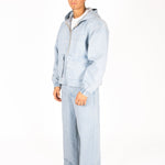 Oversized Bleach Wash Denim Hooded Jacket - Liquor n Poker