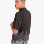 Oversized Boxy Shirt With Ombre Japanese Bird Print - Liquor n Poker