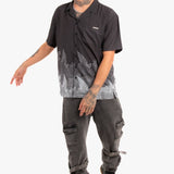 Oversized Boxy Shirt With Ombre Japanese Bird Print - Liquor n Poker