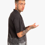Oversized Boxy Shirt With Ombre Japanese Bird Print - Liquor n Poker