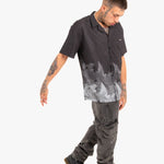 Oversized Boxy Shirt With Ombre Japanese Bird Print - Liquor n Poker