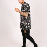 Oversized Camo Print T-Shirt - Liquor n Poker