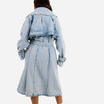 Oversized Denim Bleach - Wash Trench - Liquor n Poker