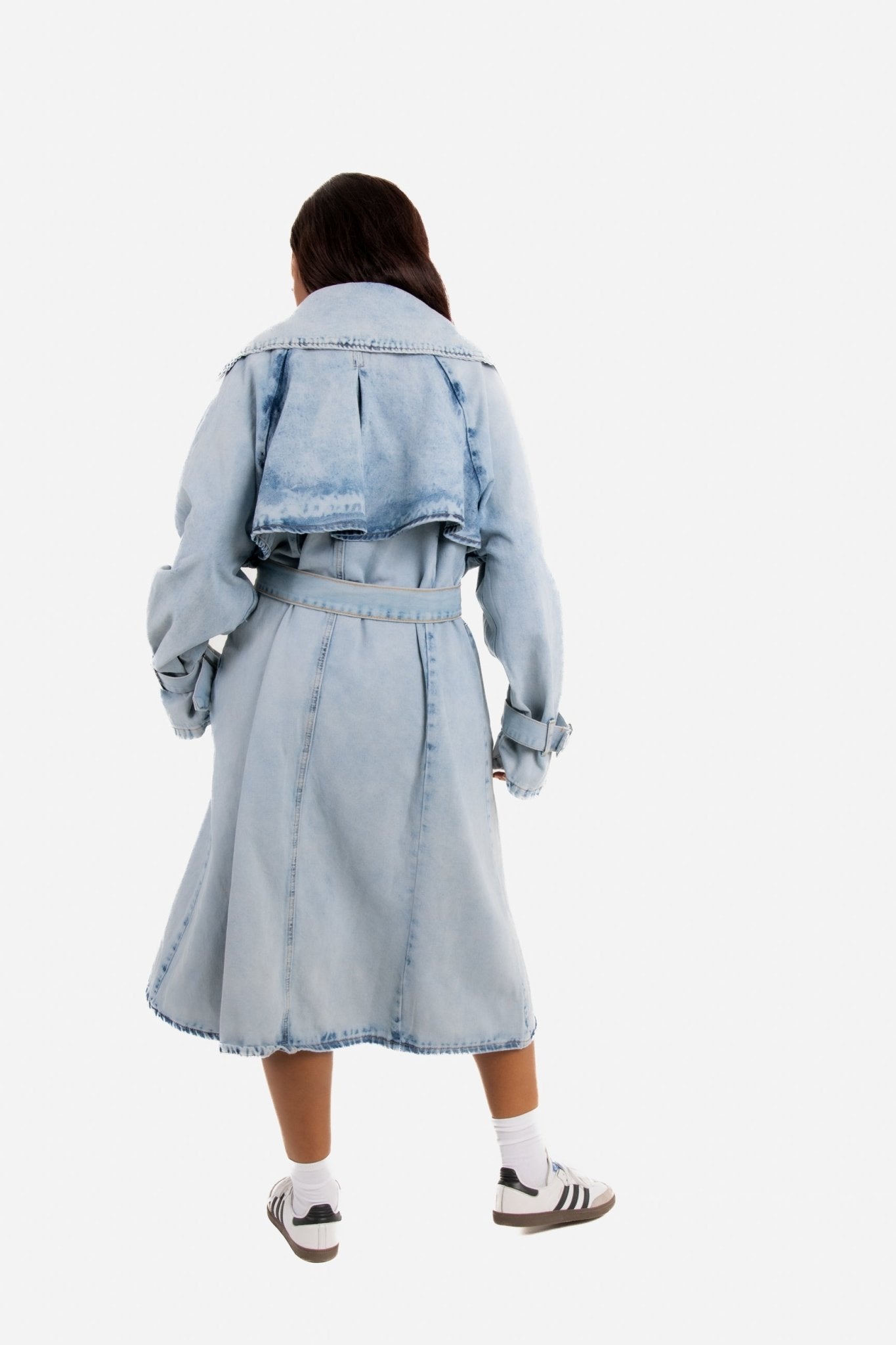 Oversized Denim Bleach - Wash Trench - Liquor n Poker
