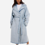 Oversized Denim Bleach - Wash Trench - Liquor n Poker