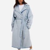 Oversized Denim Bleach - Wash Trench - Liquor n Poker